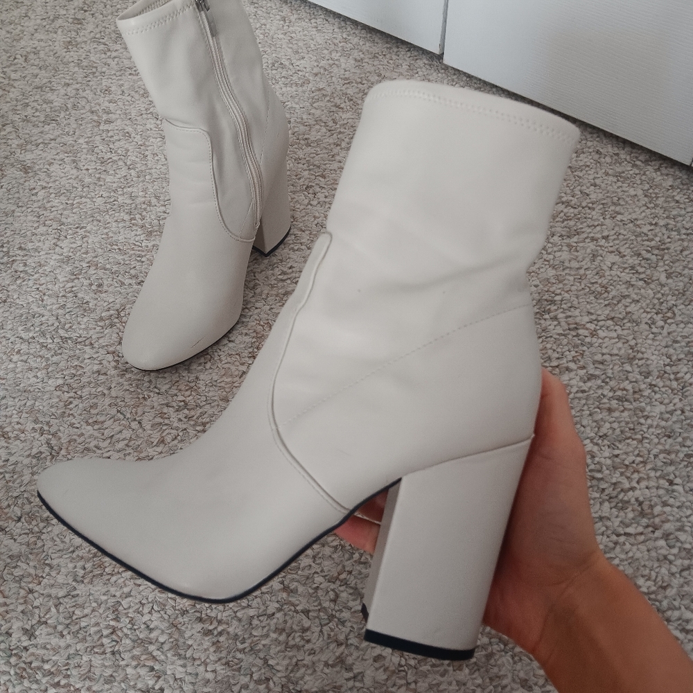 Marc Fisher Bone "Newbie" Ankle Boots